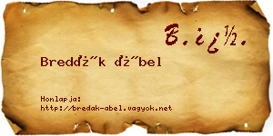 Bredák Ábel névjegykártya