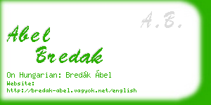 abel bredak business card