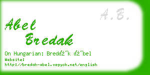 abel bredak business card